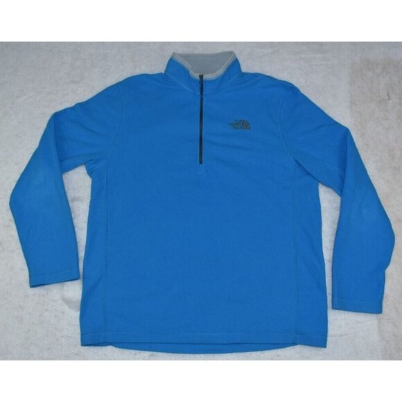 The North Face Classic Men's Sweatshirt Size L Blue Pullover Half Zip Fleece - Picture 1 of 12